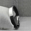 Bracelete de aço Titanium do silicone preto, braceletes artificiais do bracelete do silicone
